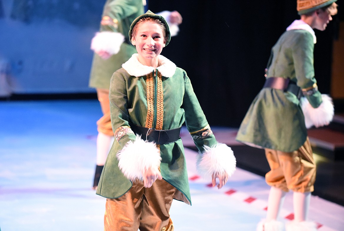 Marcus Mercer performs as an elf in the Whitefish Theatre Co.’s production of “Elf the Musical” last week at the O’Shaughnessy Center. (Heidi Desch/Whitefish Pilot)