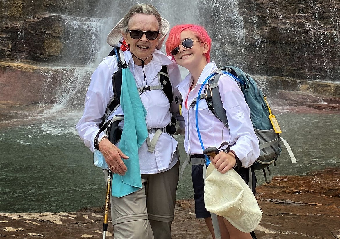 Kay Knapton and her granddaughter Olivia Secord hiked more than 50 miles in Glacier National Park in August to promote climate awareness and raise funds for the Glacier Park Conservancy. (photo provided)