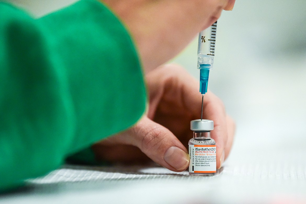 Pfizer Covid-19 vaccines for children ages 5-11 at a vaccination clinic at the Flathead County Fairgrounds on Wednesday, Dec. 1. (Casey Kreider/Daily Inter Lake)