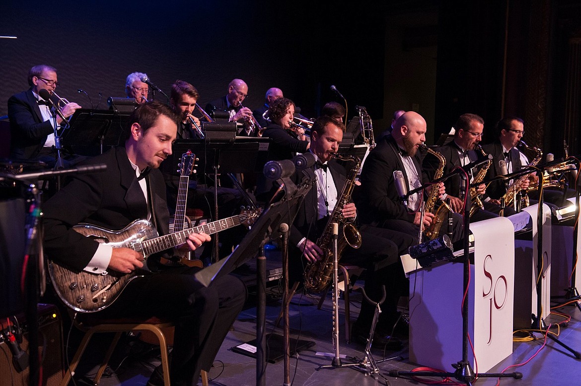 Members of the Spokane Jazz Orchestra perform in concert.
