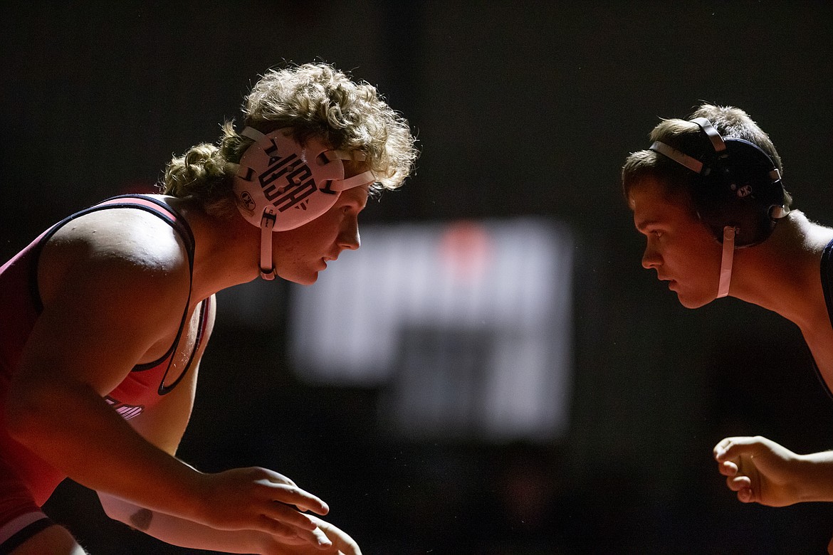 Blake Sherrill (left) faces off with Teigan Banning on Wednesday.