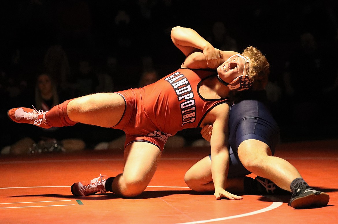 Blake Sherrill prepares to attempt a reversal during his match with Teigan Banning on Dec. 10, 2021.