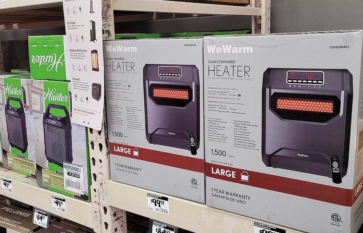 Space heaters, shown here, are useful, but can pose both fire and tripping hazards. Local first responders recommend turning them off when leaving the room and making certain cords are out of walking paths.