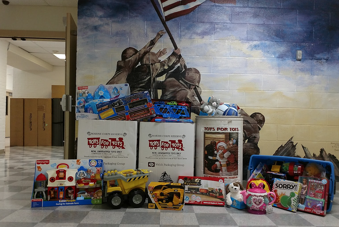Just a few of the toys that have been donated as part of the Marine Toys for Tots toy drive by the KHS MCJROTC Program.