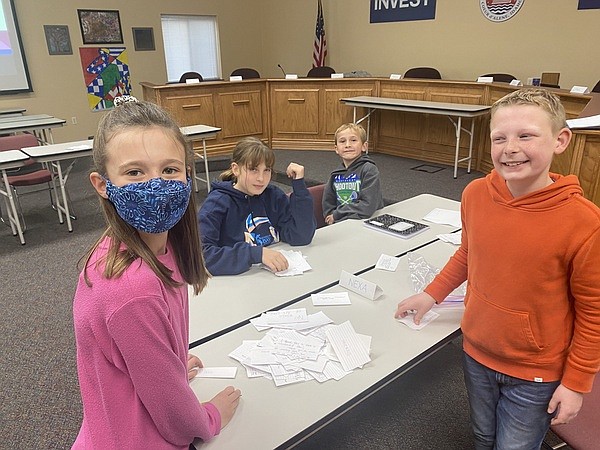 Lillian McNamee, 11, left, meets regularly with other members of the Coeur d'Alene School District Elementary Student Advisory Team. Courtesy photo