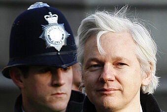 Julian Assange, the 40-year-old WikiLeaks founder, arrives at the Supreme Court in London, Wednesday, Feb. 1, 2012. Assange's legal team is making a final effort at Britain's Supreme Court to avoid his extradition to Sweden. Assange is wanted by Swedish authorities over sex crimes allegations stemming from a visit to the country in 2010. He denies any wrongdoing.(AP Photo/Kirsty Wigglesworth, File)