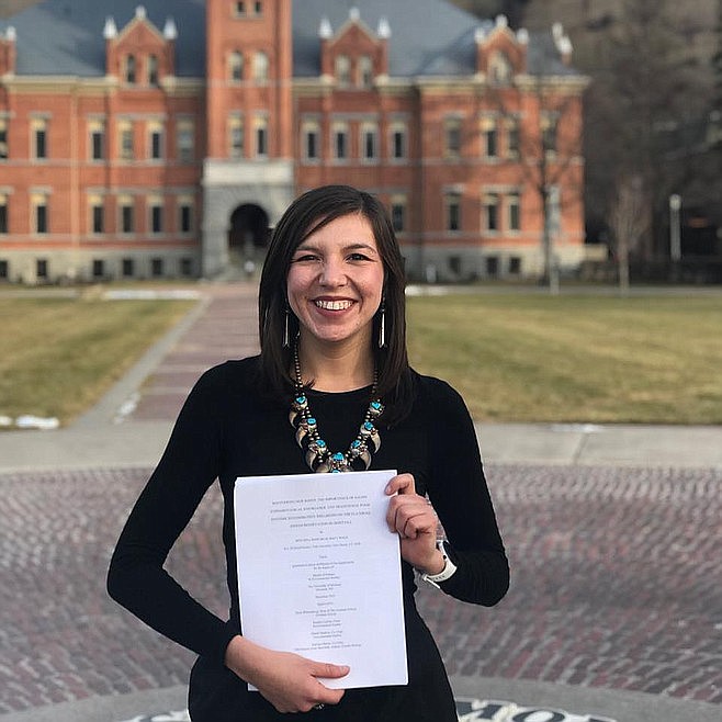 Rose Bear Don’t Walk is a longtime resident of the Flathead Reservation and is a descendant of the Bitterroot Salish and Crow tribes. After receiving a Bachelor’s degree in political science from Yale University, she returned home to get her master’s in environmental studies at the University of Montana. (Courtesy photo)