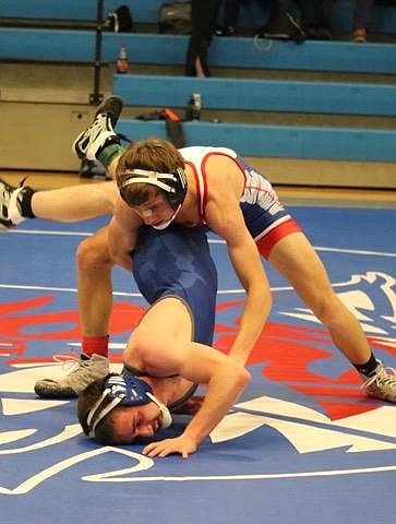 Superior 126-pounder Decker Milender battles his way to the weight division title at the Bob Kinney Classic Saturday.  (Kami Milender photo)