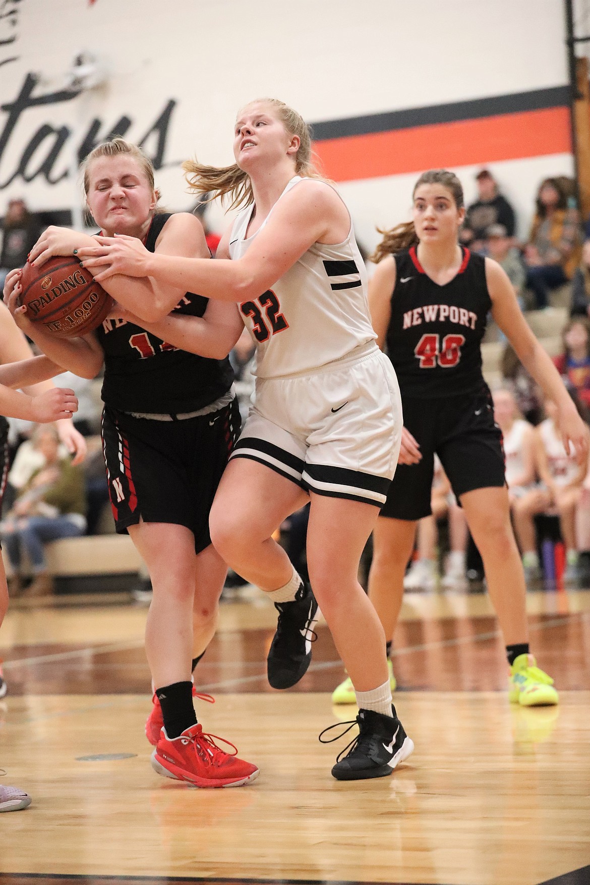 Allyson Barton fights for a rebound Saturday.