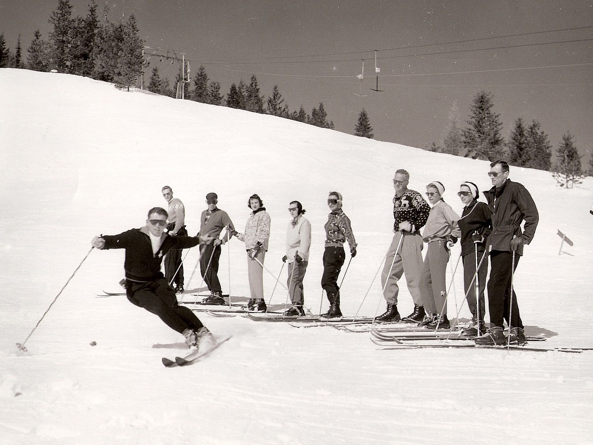 Professional ski instructor Dave Reitan teaches a ski class on Big Mountain.