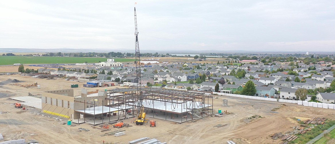 Work is ongoing on Yonezawa Boulevard where the Moses Lake School District is building Vanguard Academy, a new high school that will provide hands-on learning to students while still covering core curriculum.