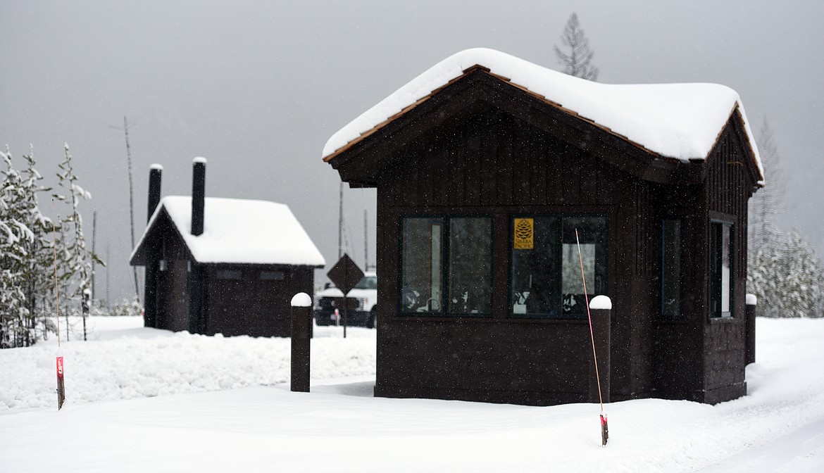 The new Camas Road entrance station in Glacier National Park is nearing completion and should be in operation this spring. (Jeremy Weber/Daily Inter Lake)