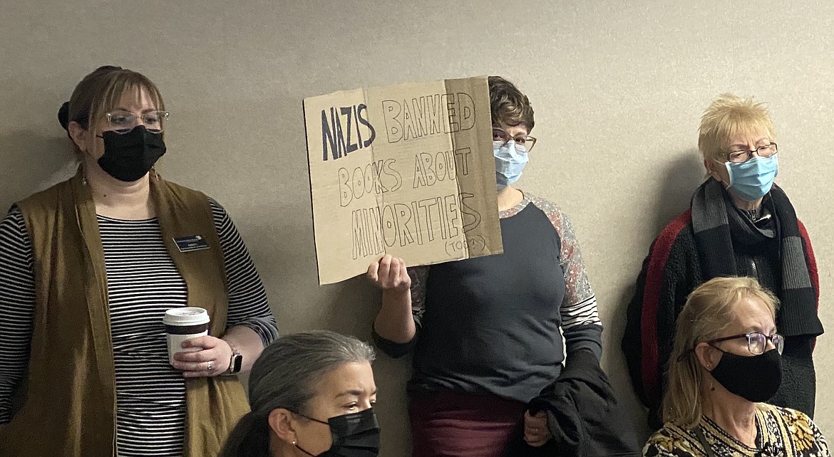 Nearly 50 Kootenai County residents showed up to a Community Library Network board of trustees meeting on Thursday to speak about censorship of LGBTQ and sexual materials. (MADISON HARDY/Press)