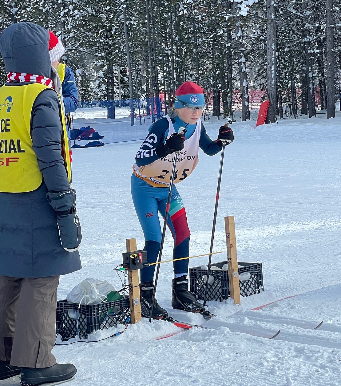 Skier Hudson Longenecker prepares to take off from the start at West Yellowstone. (Courtesy photo)