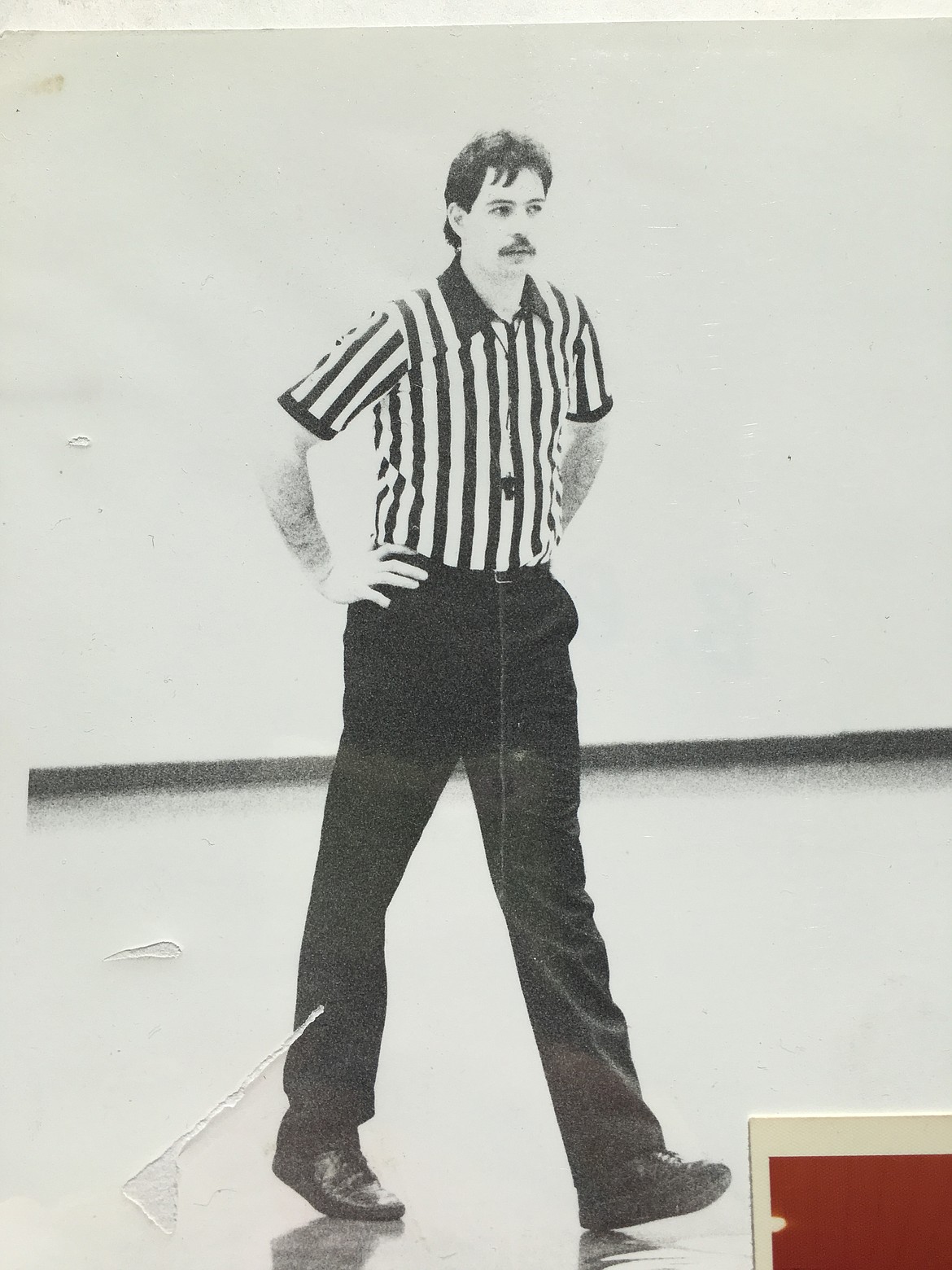 Photo courtesy of Rayna Longstreet
In this photo from a long time ago, Bill Bopp works a game in the old Bulldog Gym in Sandpoint.