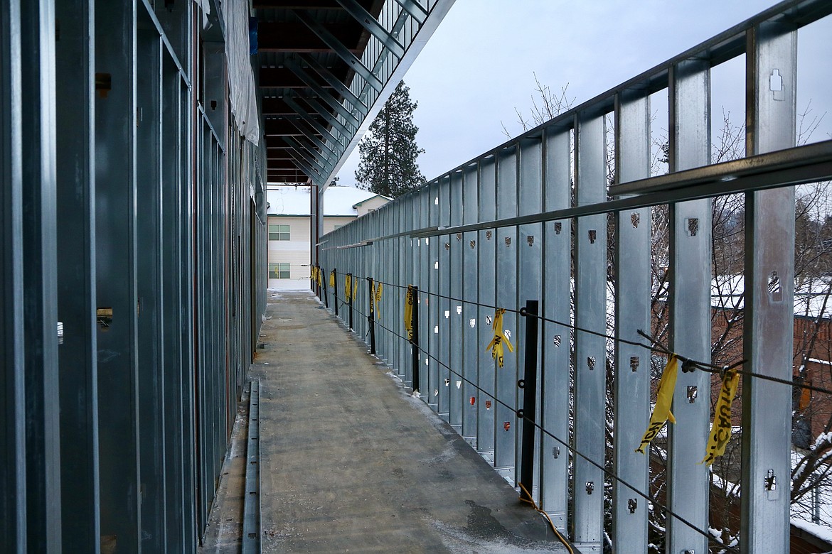 A view of the second story of the Meyer Health and Science building expansion at North Idaho College on Dec. 29. This hallway adjoint to the labs will contain storage space. HANNAH NEFF/Press