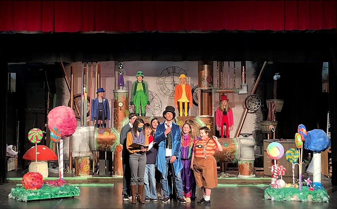 Cast members for “Willy Wonka The Musical” take part in a dress rehearsal in preparation for performances at Sandpoint High School auditorium on Jan. 14-15, and Jan. 20-22.