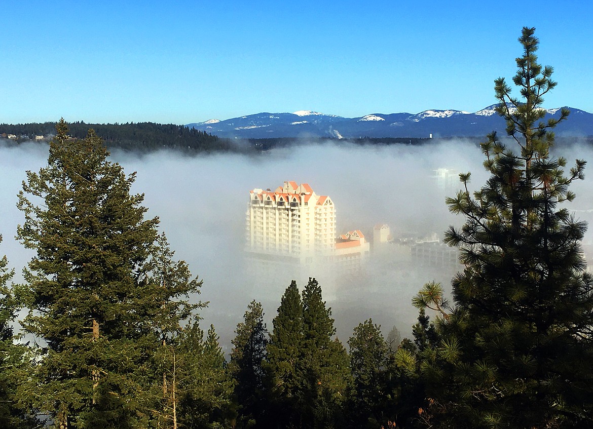 The Coeur d'Alene Resort stands tall in a March 11 morning mist.