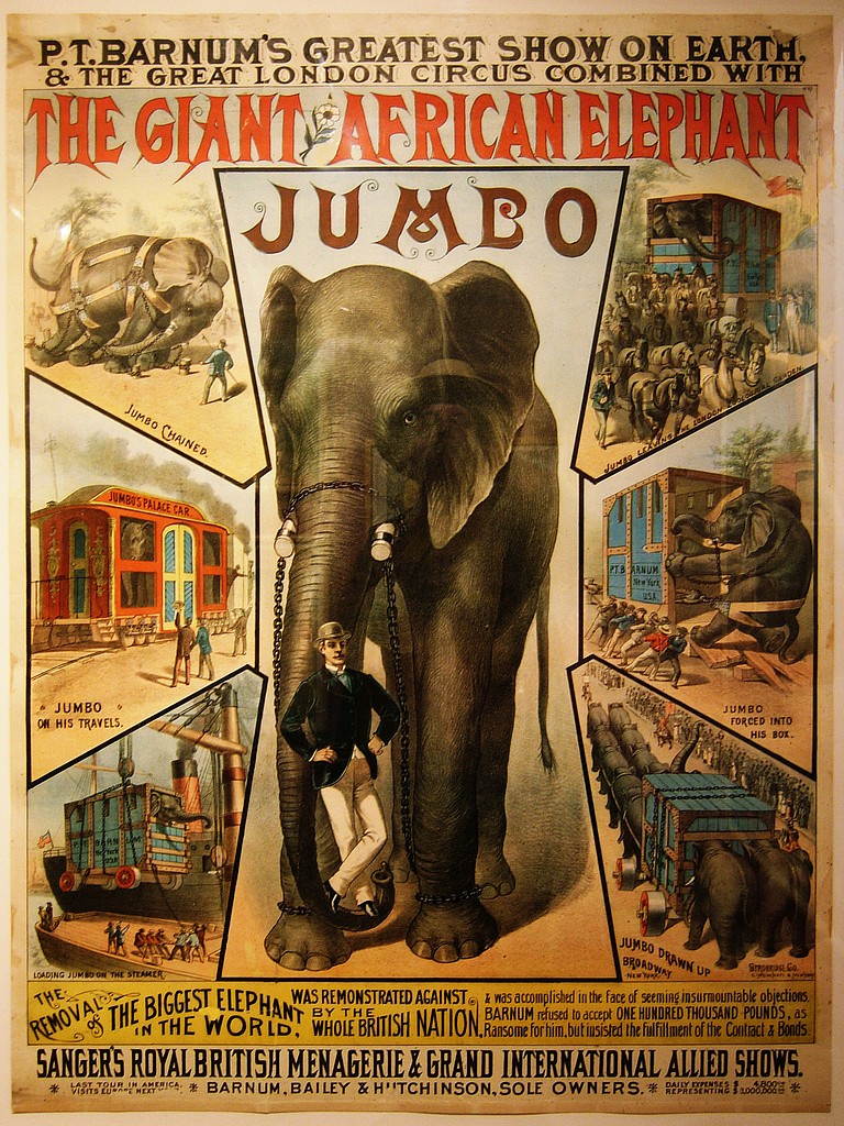 P.T. Barnum poster of Jumbo (c.1882).