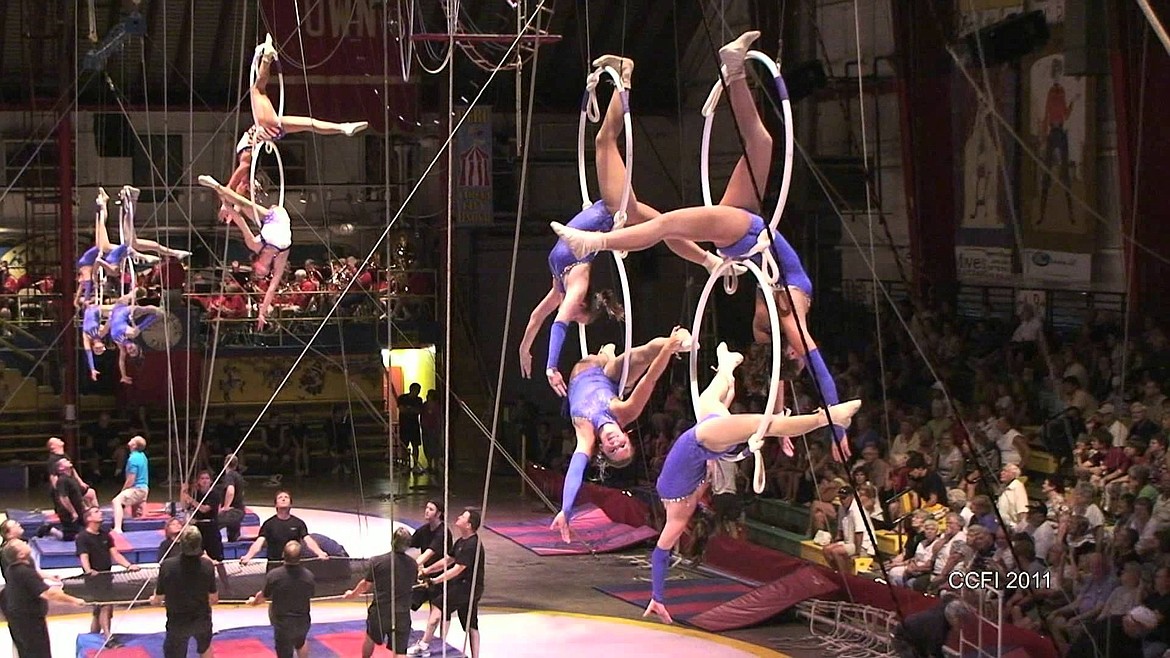 Three-ring circus acrobatics.