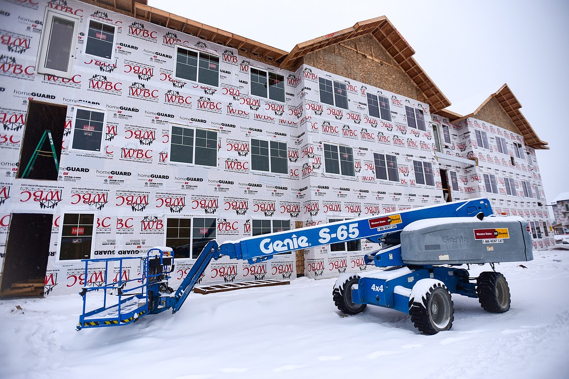 The Meridian Court Apartments under construction in Kalispell on Thursday, Jan. 6. (Casey Kreider/Daily Inter Lake)