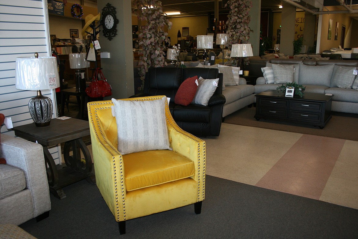 A chair stands in the showroom at The Home Center in Moses Lake.
