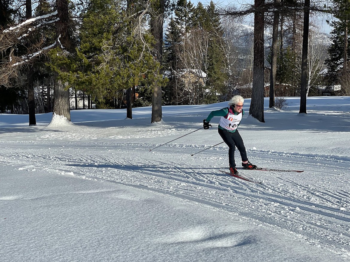 Dusty Hosek from Whitefish skis in the 20K skate race at the Glacier Glide on Sunday at WLGC. (Courtesy photo)