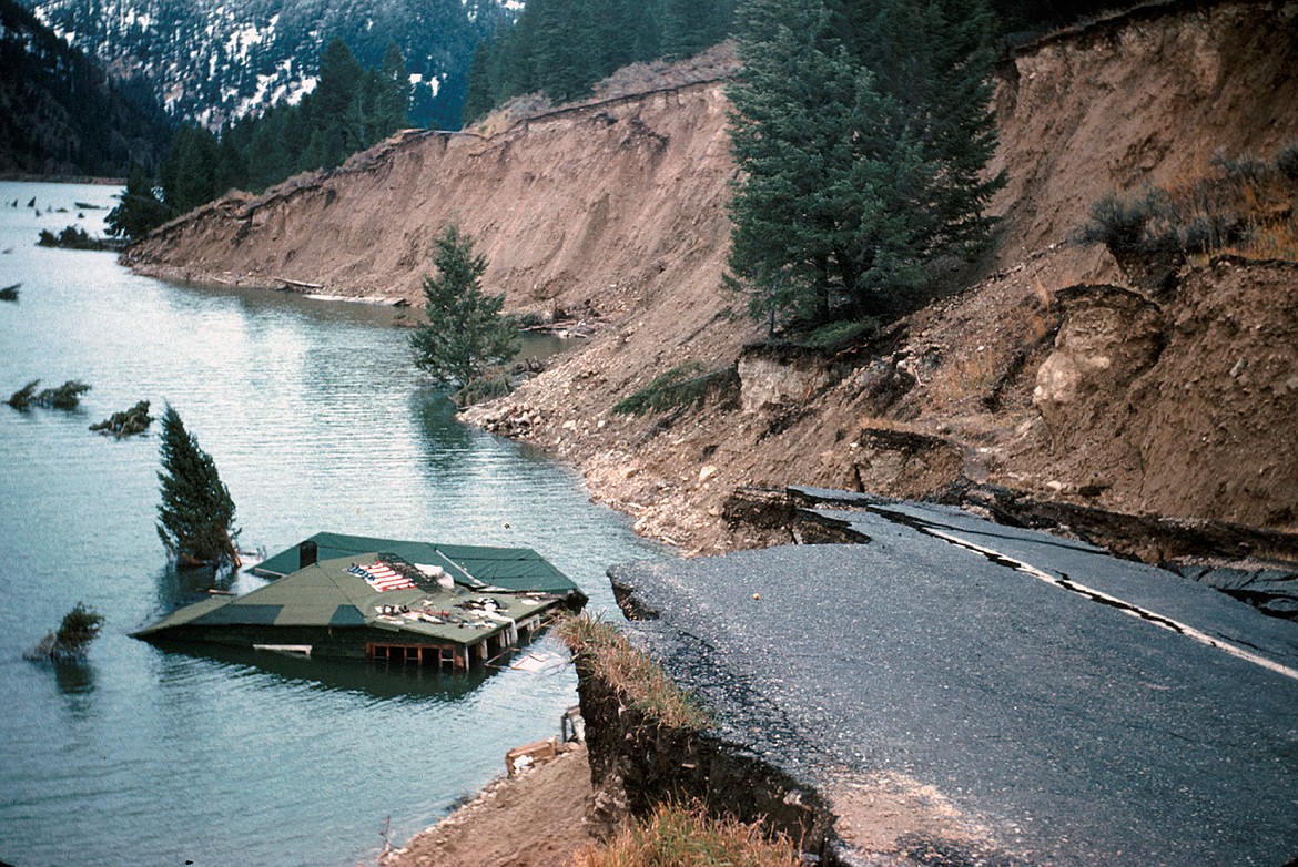 Damage along Hebgen Lake from the 1959 Madison Earthquake. The event is covered in chapter eight of Butch Larcombe's new book, "Montana Disasters: True Stories of Treasure State Tragedies and Triumphs." (USGS photo)