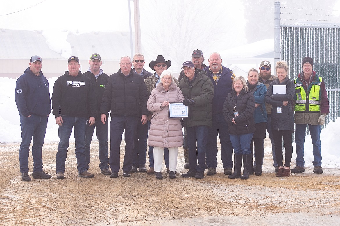 Faye and Judy Howrey, center, swapped land with the county for the new Bonner County Midway Collection Site in Laclede.