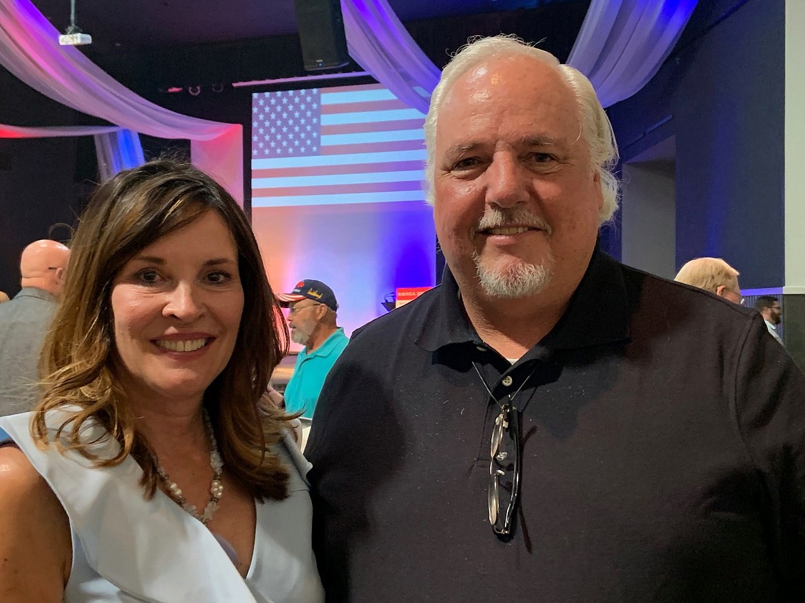 North Idaho College Trustee Michael Barnes posted this photo to his public trustee Facebook page, which shows him with Lt. Gov. Janice McGeachin in September 2020.