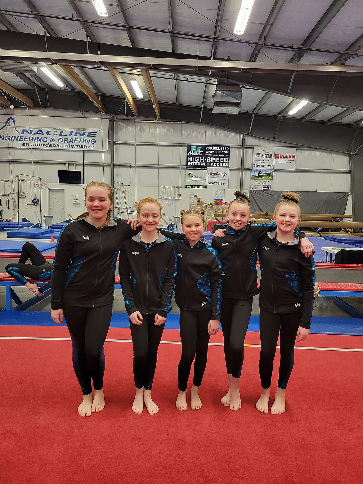 Courtesy photo
Technique Gymnastics Xcel Golds took 3rd Place Team at the Winter Spirit 2022 in Clarkston, Wash. From left are Emily Sumrall, Sophie Phillips, Ashlin Moore, Jaden Bustillos and McKenzie Labelle.