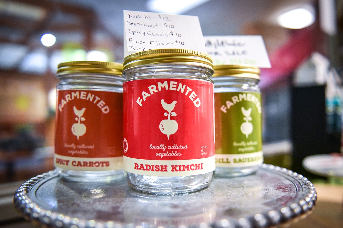 Farmented products at La Petit Cafe at the Gateway Community Center in Kalispell on Wednesday, Jan. 12. (Casey Kreider/Daily Inter Lake)