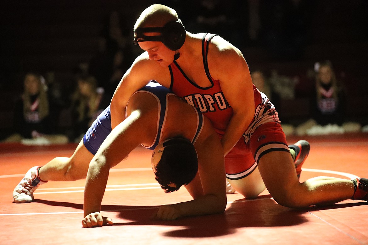 Austin Smith takes control during his match Wednesday.