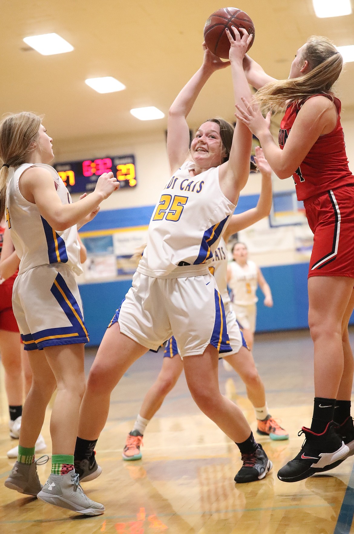 Grace Yancey battles for a rebound Tuesday.