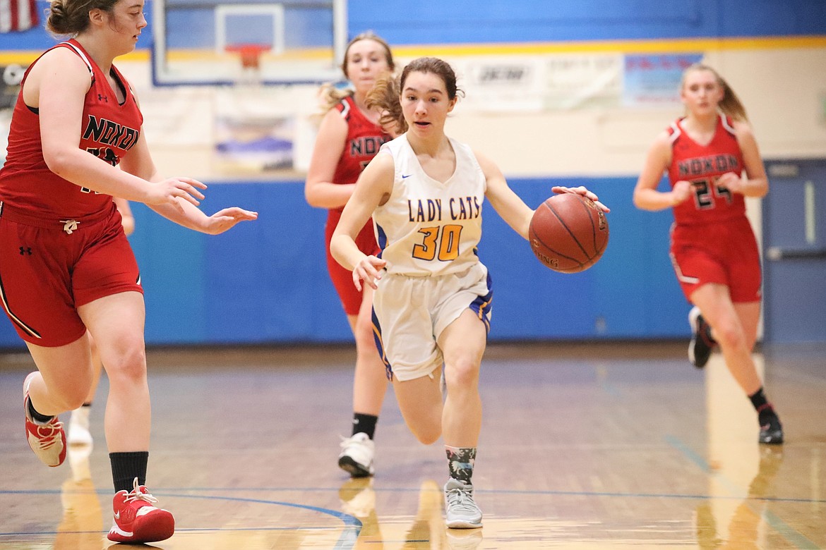 Hannah Thompson attacks the Noxon defense Tuesday.