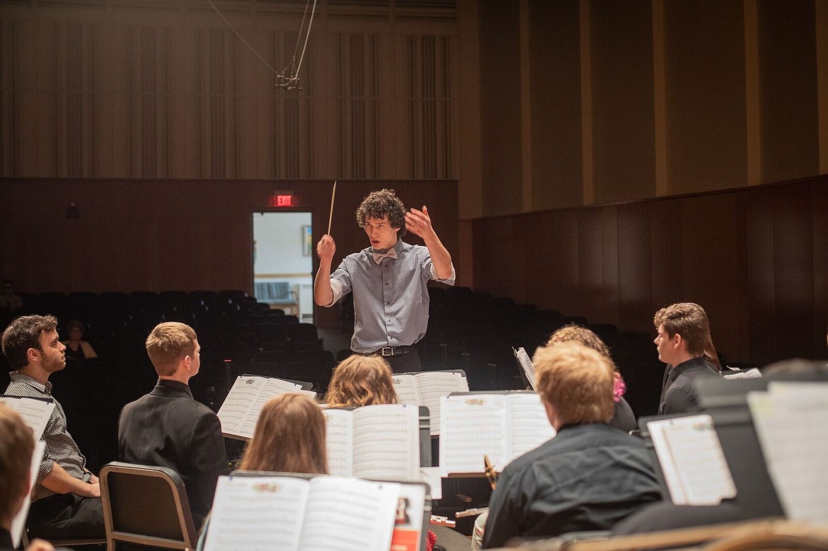 Brantley Bacon conducts the Lab Band at the University of Idaho in 2019. Photo courtesy of Brantley Bacon