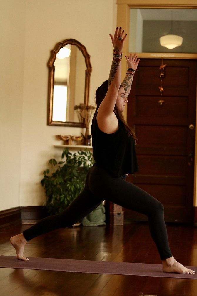 Cassi Jerome, a Coeur d'Alene resident, practices yoga at Garden Street School of Yoga in Coeur d'Alene.