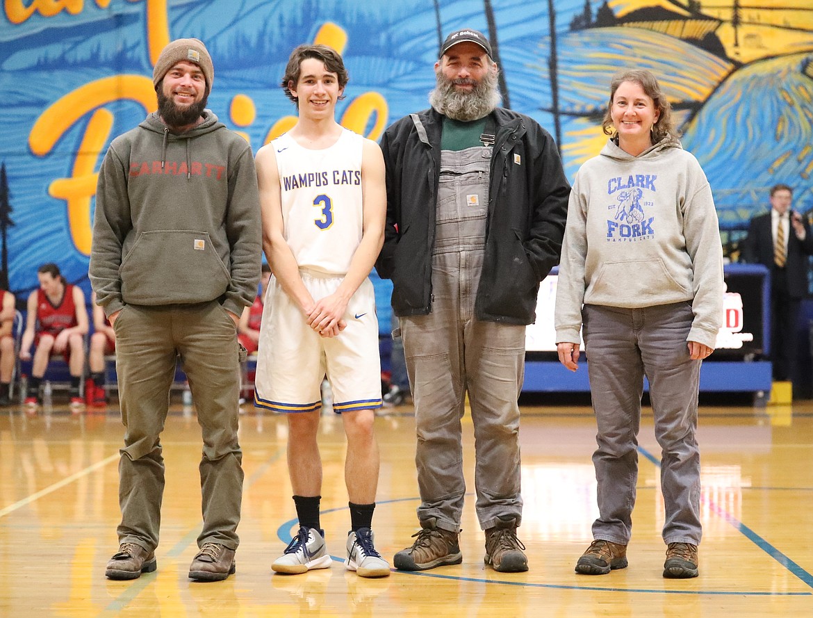 Joe Bopp celebrates Senior Night with his family.