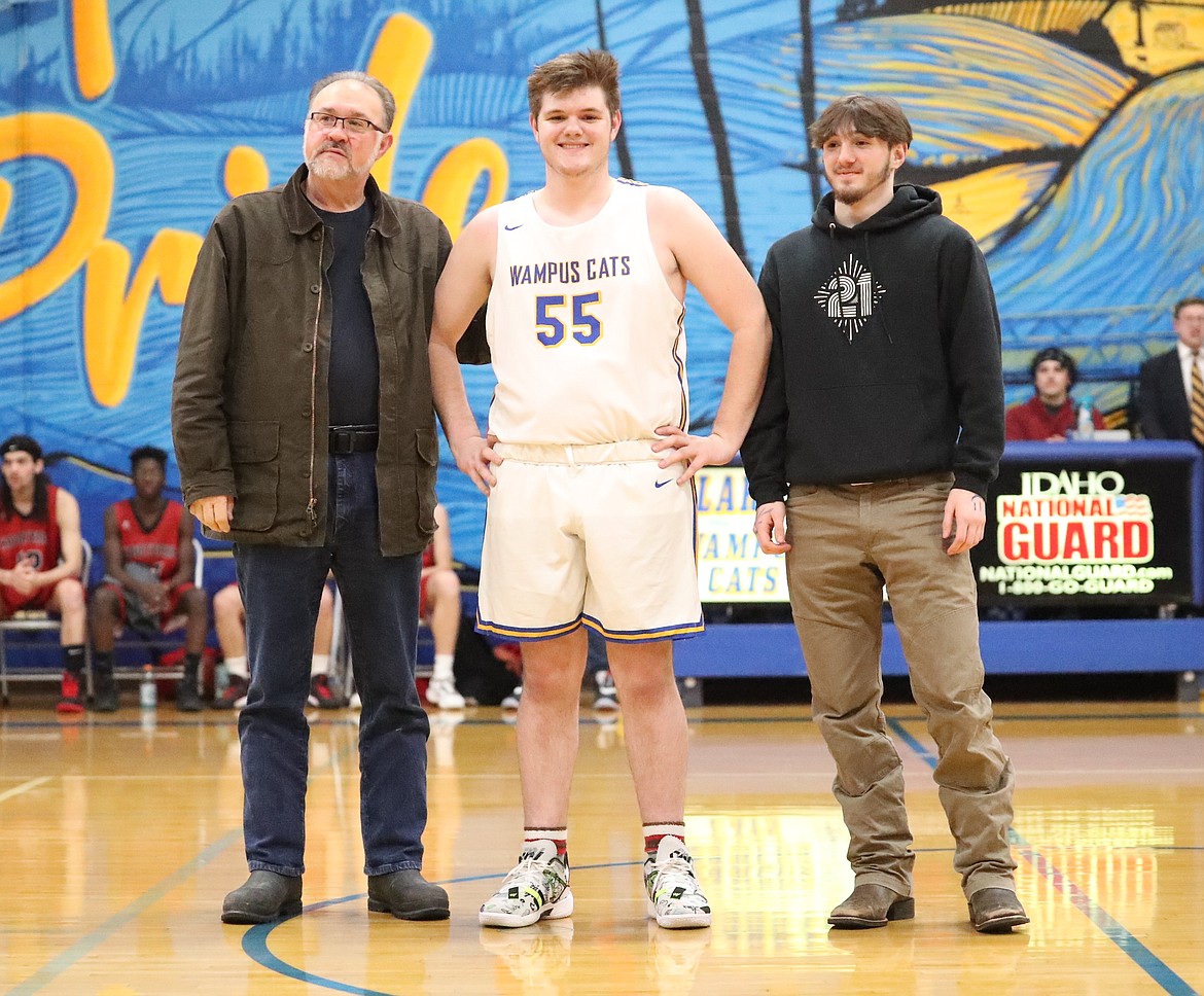 Zach Mueller celebrates Senior Night with his family.