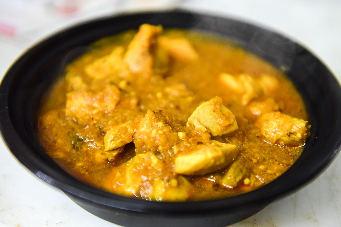 A dish of chicken curry at Kal's Food Store inside the Conoco on North Meridian in Kalispell on Wednesday, Jan. 19. (Casey Kreider/Daily Inter Lake)