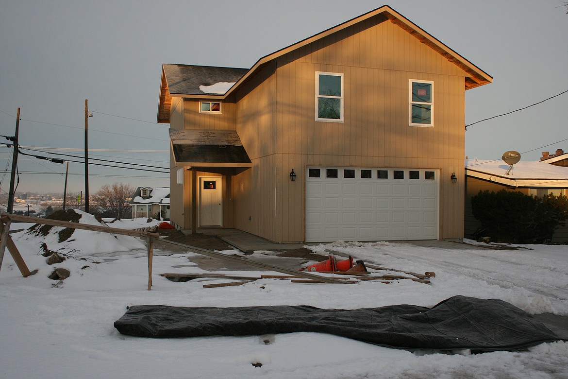 A nearly-completed home is pictured here on Baker Street Jan. 13 in Moses Lake.