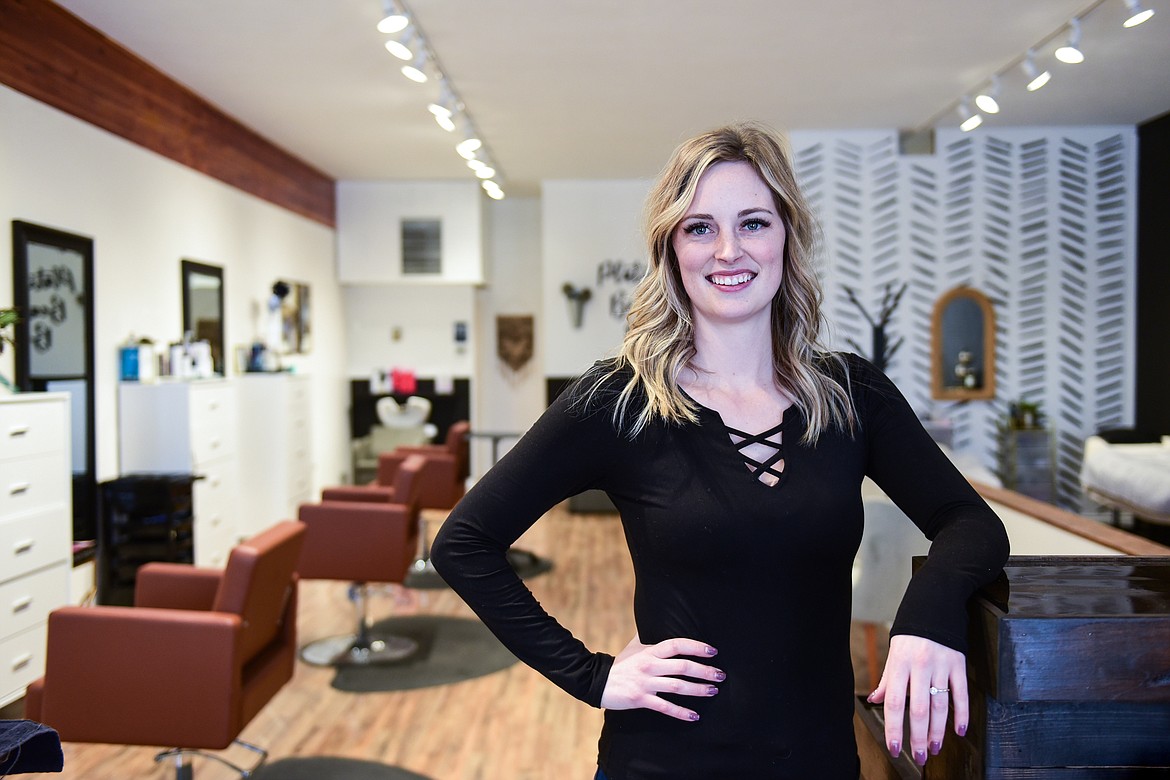 Timberli Barton at Platinum Beauty Bar in Kalispell on Thursday, Jan. 20. (Casey Kreider/Daily Inter Lake)