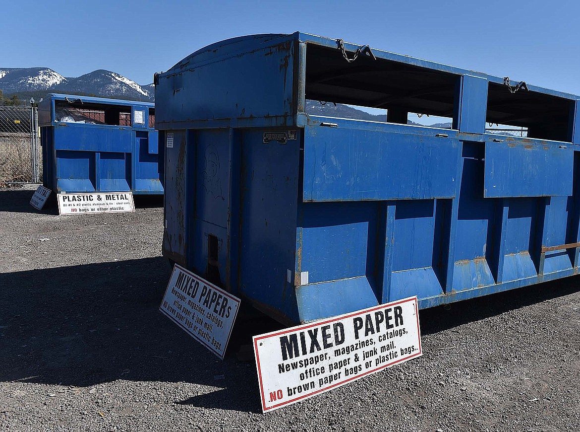 Whitefish’s centralized recycling site at the corner of Columbia Avenue and Railway Street. (Heidi Desch/Whitefish Pilot FILE)