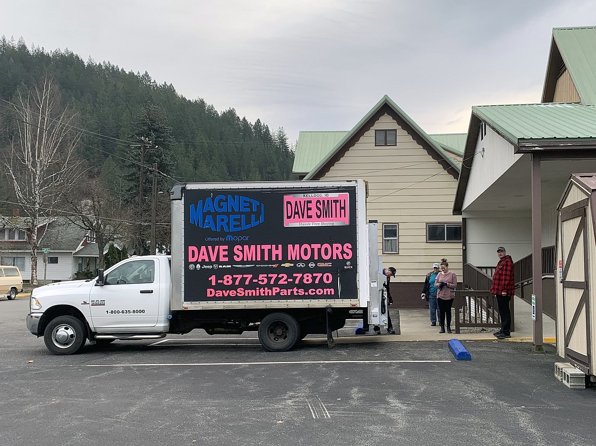 A delivery van from Dave Smith Motors distributes turkeys to the Wallace Food Bank last year. DSM was involved in several different acts of generosity throughout the holidays — including the Silver Valley Community Christmas Fund, as well as its 10,000-pound turkey drive.