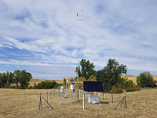 This soil moisture and meteorological monitoring station, part of the Montana Climate Office’s Montana Mesonet network, is near Crow Agency. (UM News Service)
