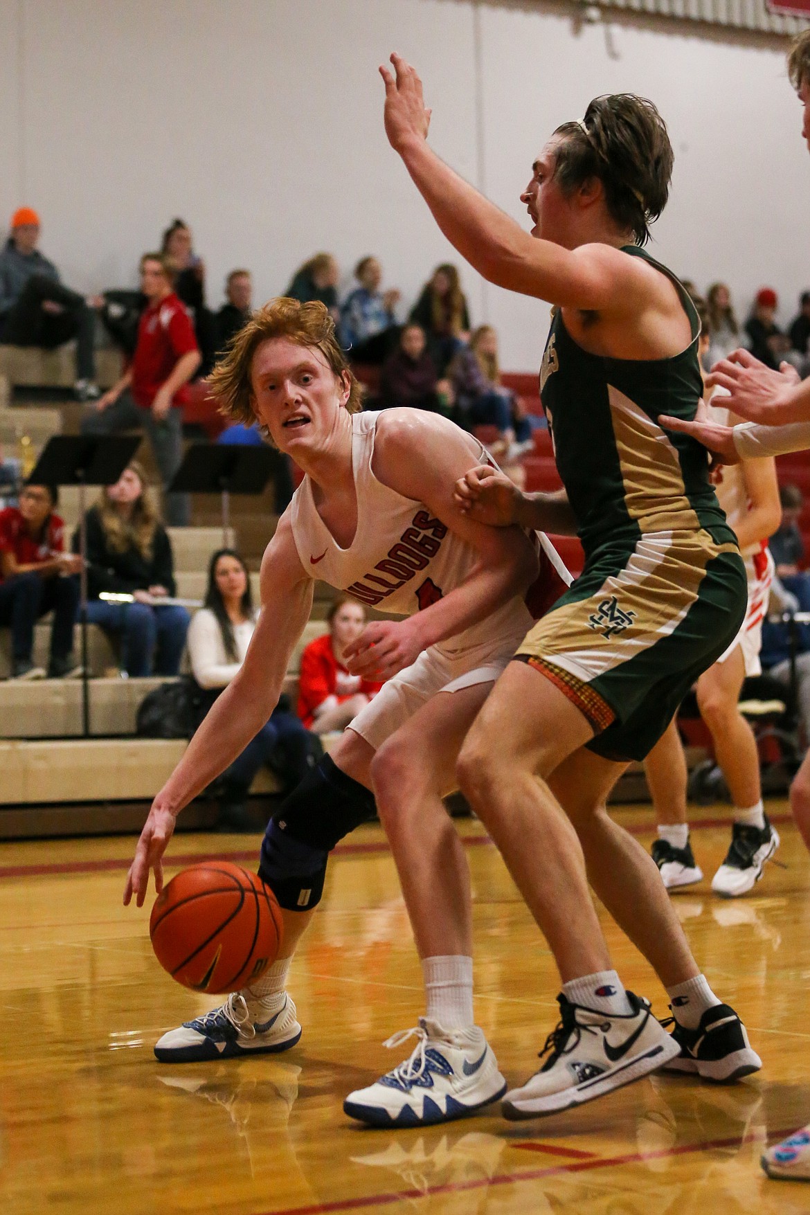 Rusty Lee tries to get down in the paint during Tuesday's game.