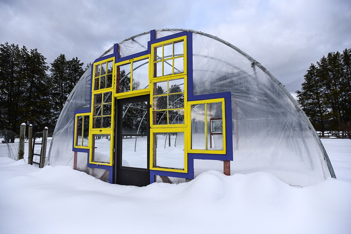 A greenhouse that serves as a yoga studio in the warmer months at Come Alive Healing Adventures on Friday, Jan. 21. (Casey Kreider/Daily Inter Lake)