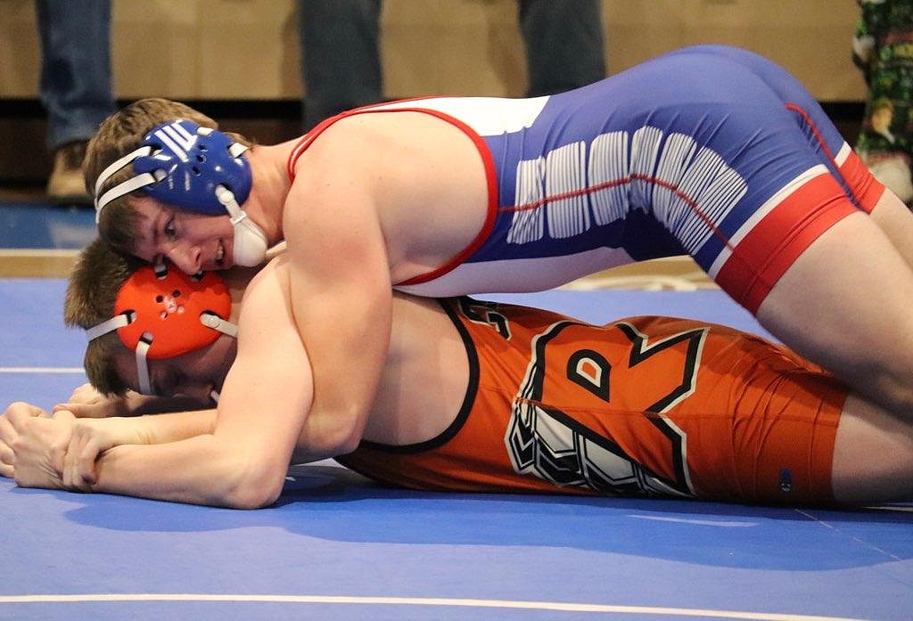 Carter McLees of Superior is on top of his opponent during this weekend's Mission Invite in St. Ignatius. (Kami Milender for the MI)