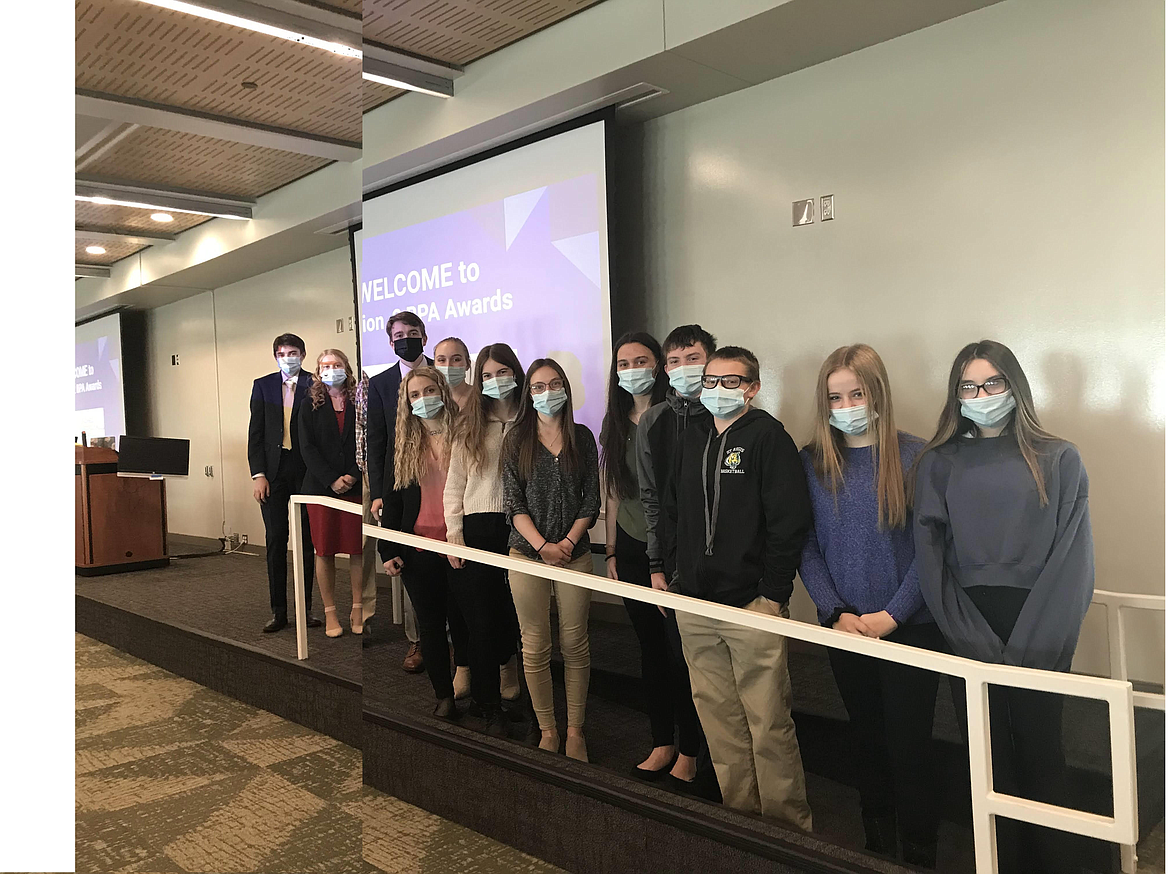 From left, Jack Connolly, Macy Hill, Carter Jasper, Brooke Filek, Baylee Pruitt, Grace Noonan, Kiersten Trayer, Averie Burnham, Kaleb Park, Hunter Moyer-Stolla, Shelby Simkins, Lilly Sansom. All students qualified to compete at the state convention that will be held in March, said St. Regis BPA Advisor Tina Hill. Middle Level participants Shelby Simkins and Lilly Sansom earned 11 top-3 awards and the high school chapter earned 60 top-10 finishes. They are excited to compete with their fellow Montanans in Billings in the Spring and are currently working on fine-tuning their skills in preparation.