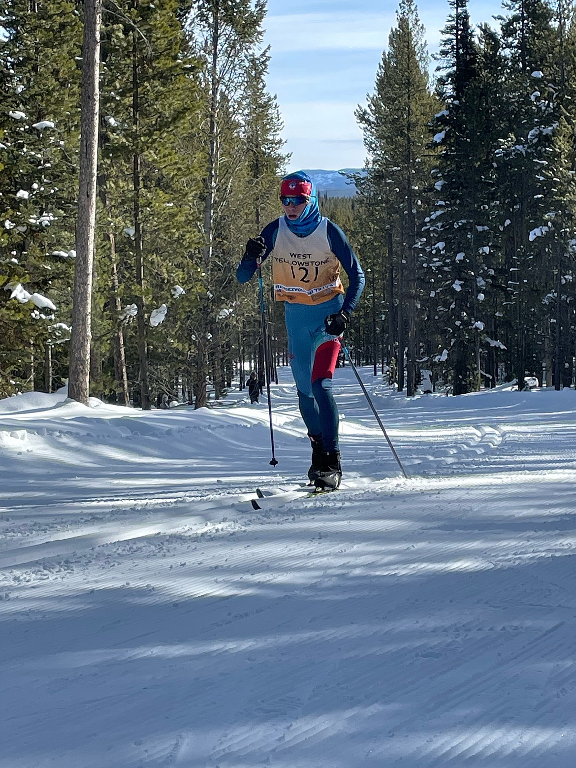 Glacier Nordic Ski Team member Ethan Amick races in West Yellowstone over the weekend. (Courtesy photo)